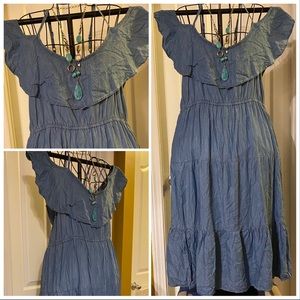 Off-Shoulder Jean Dress